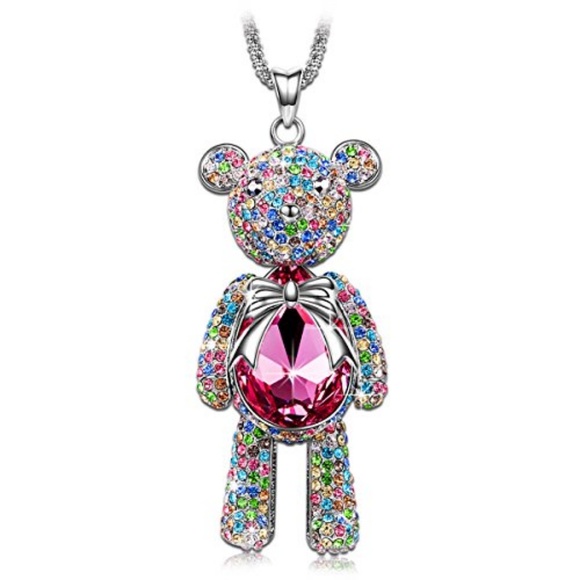 J.Nina Jewelry - QIANSE Bear Princess with Pink Swarovski Crystals